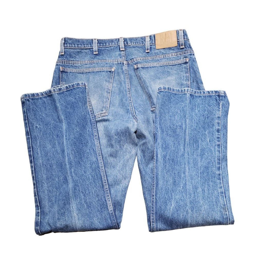 Plain Pockets Jeans Men Size 36x32 Blue Bootcut Work Denim Made In Usa Vintage